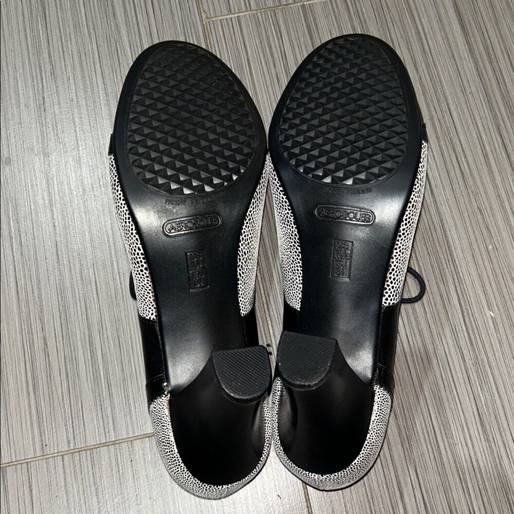 AEROSOLES Dollop black and white combat size 10 1/2 - Picture 10 of 11